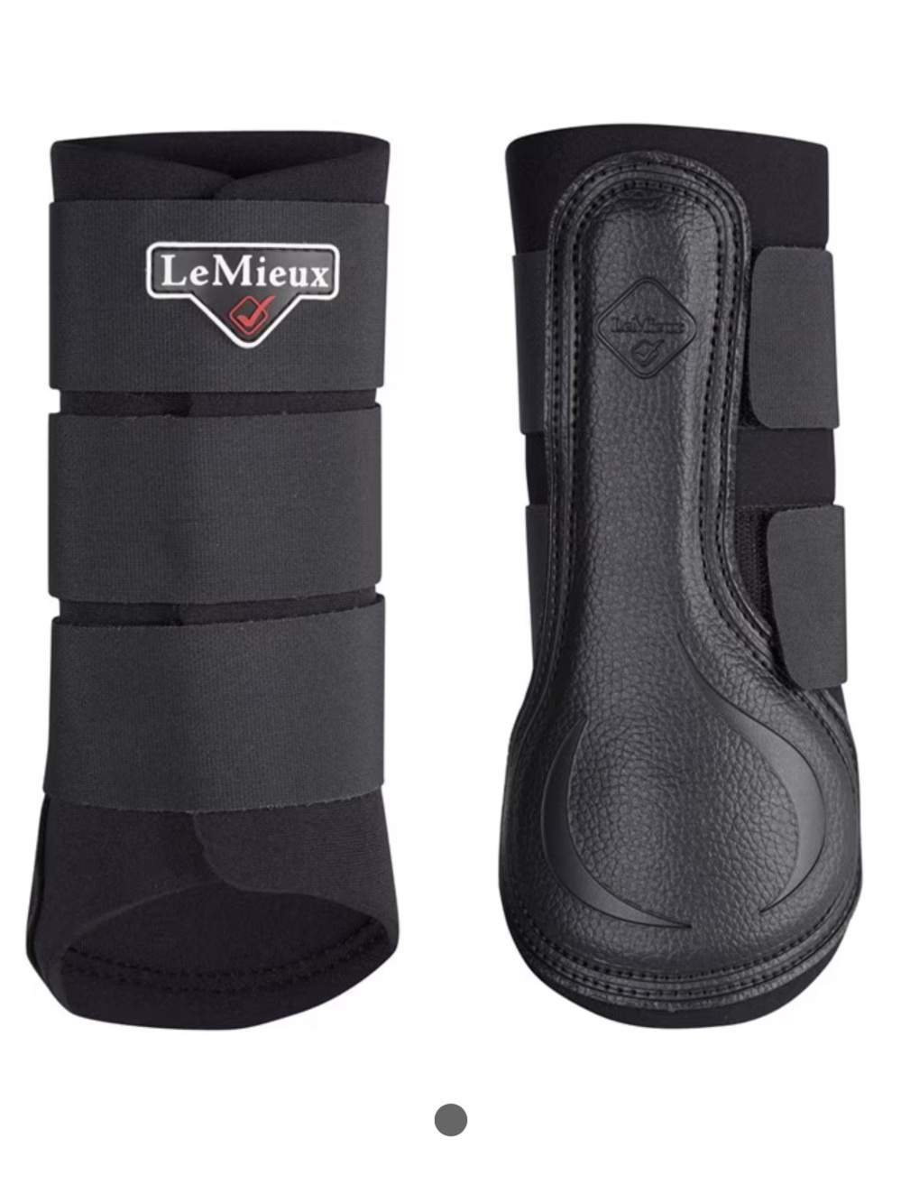 NWT LeMieux Black Grafter Brushing Boots (2) Size Large